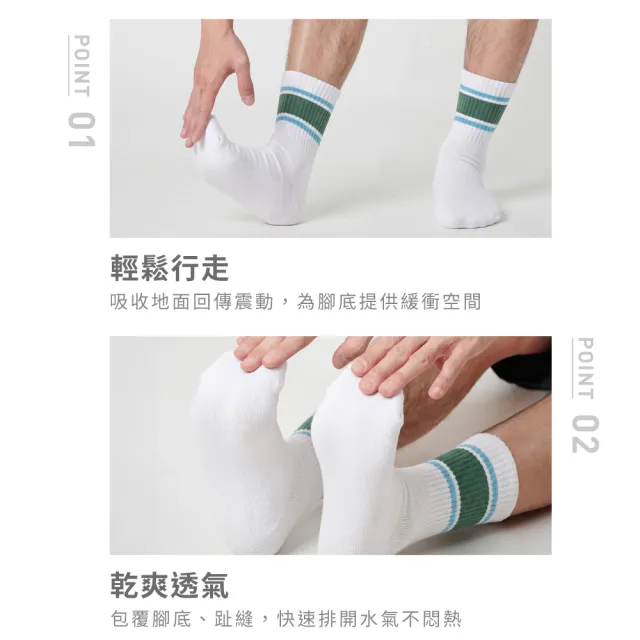 【VOLA 維菈】氣墊色塊中筒襪 台灣製中性運動襪 透氣中統襪 吸濕排汗短襪 加厚腳底 吸震吸汗 學生上班族