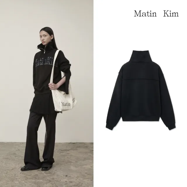 【MATIN KIM】官方旗艦 切線LOGO半拉鍊上衣女款(多款任選)