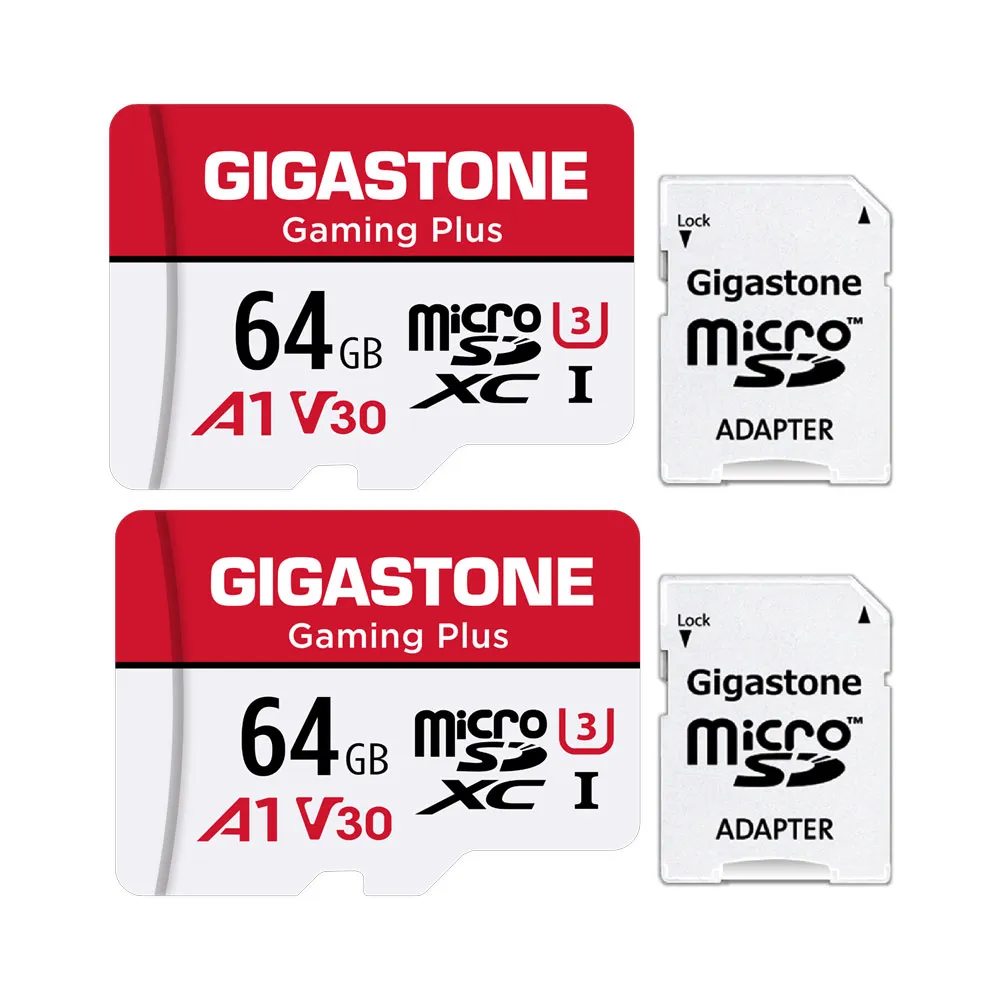【Gigastone 立達國際】Gaming Plus microSDXC UHS-Ⅰ U3 A1V30 64GB遊戲專用記憶卡-2入組(Switch/GoPro)