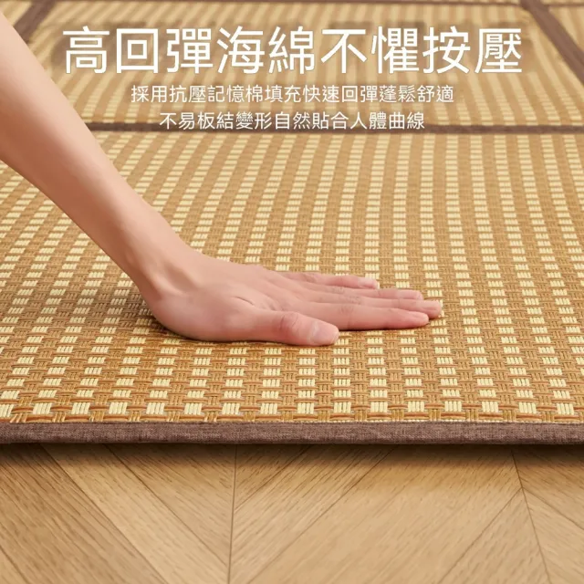 【Quality 聚家】可折疊藤席涼席地墊 榻榻米睡覺打地鋪專用墊 爬爬墊 午睡床墊 130*260cm（涼感冰絲材質）