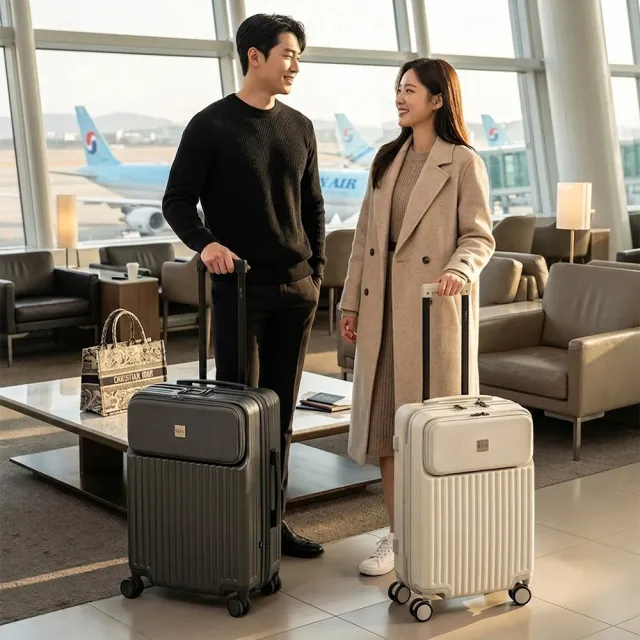 【ELLE】超輕量！28吋口袋系列 100%PC前開口袋快取式可加大行李箱 旅行箱 EL34742 (任選)