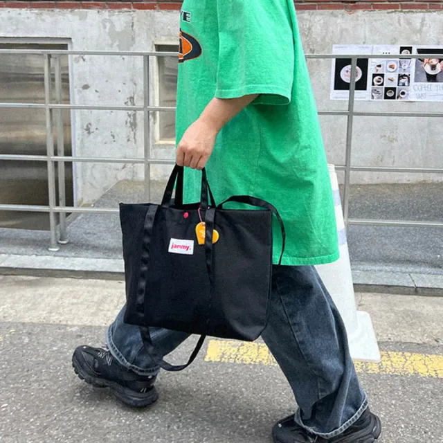 【jammyfinger】LON-T韓國製托特色票包 韓國製尼龍托特包 2WAY手提肩背包 水壺隔層手提肩背通勤包