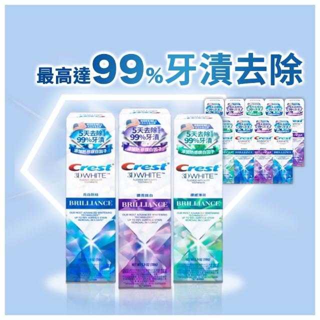 【Crest】好評囤貨組-極致鑽白 美白牙膏110g 12入．牙齒美白(鑽亮炫白/鑽感薄荷/亮白防蛀)