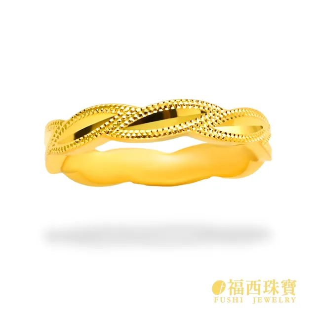 【福西珠寶】黃金戒指 #7 月桂花冠 固圍戒 滾珠葉片桂冠造型 中性寬版設計 男女皆宜(金重0.66錢正負0.03錢)