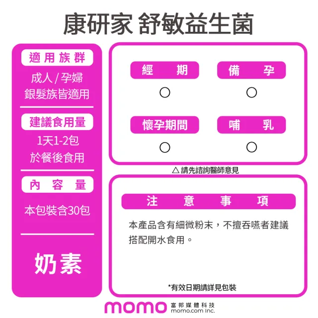【桂格康研家】舒敏益生菌2盒_共60包(6大專利菌/初乳免疫球蛋白/日本專利/體質調整/文獻實證)