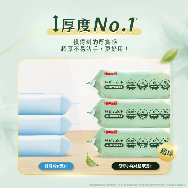 【HUGGIES 好奇】小森林純水嬰兒超厚濕巾80抽x12包x2箱(共24包)