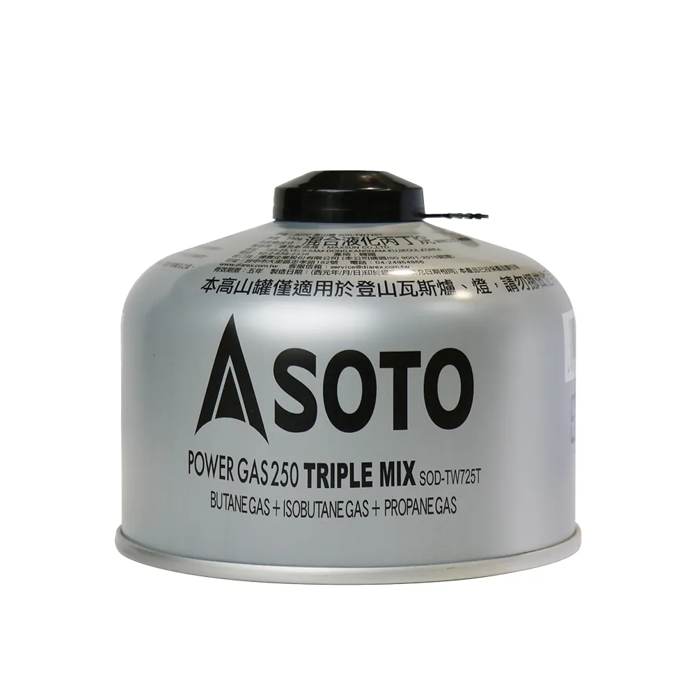 【SOTO】日本SOTO 高山瓦斯罐230g SOD-TW725T 6入組(登山瓦斯罐 攻頂爐罐裝瓦斯瓶)