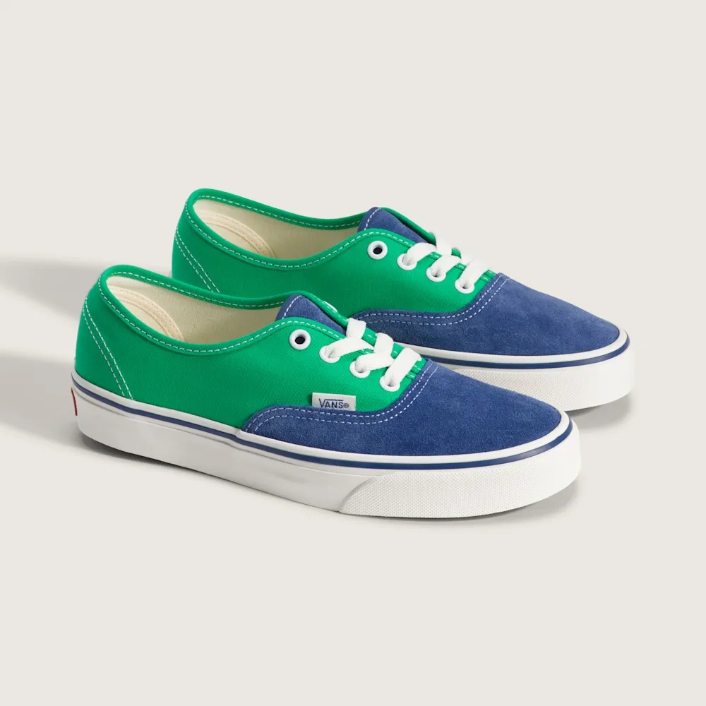 【VANS】官方旗艦 Authentic 綠色/藍色滑板鞋 休閒鞋