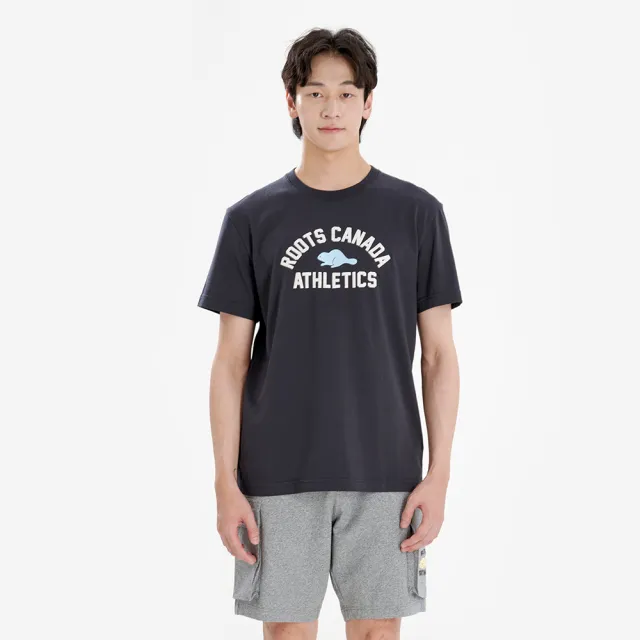 【Roots】ROOTS CAN ATHLETICS 短袖上衣 (黑灰色)