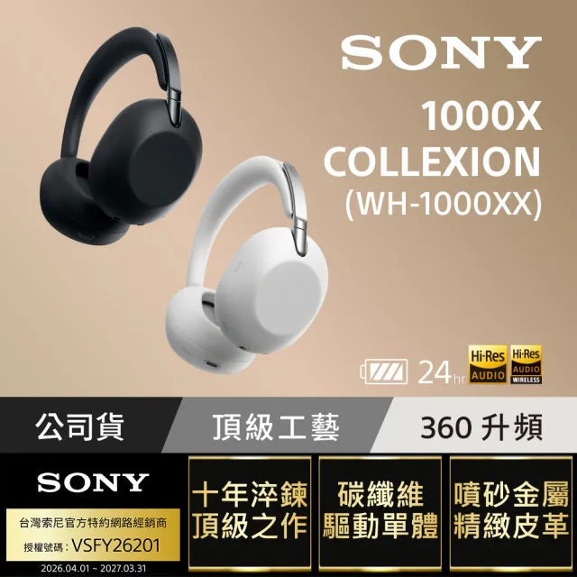 【SONY 索尼】1000X THE COLLEXION 頂級無線降噪耳機 WH-1000XX(公司貨 保固12+6個月)