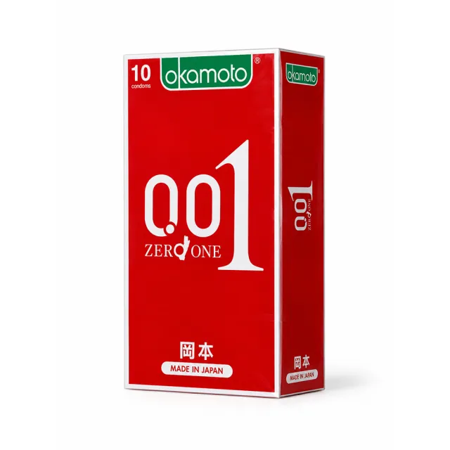 【okamoto 岡本】001水性聚氨酯保險套10入/盒(加有潤滑劑/光滑/至尊系列)