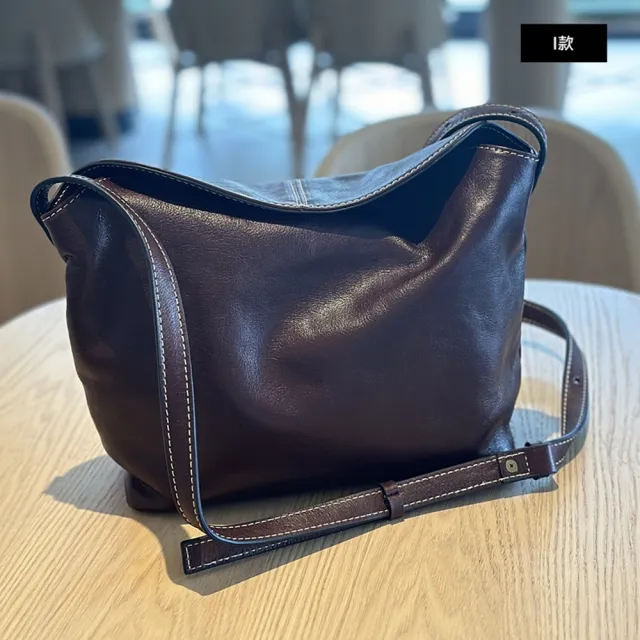 【巴黎精品】現貨+預購 真牛皮斜背包大容量通勤真皮革肩背包(簡約復古側背女包包3款a1mk14 C)