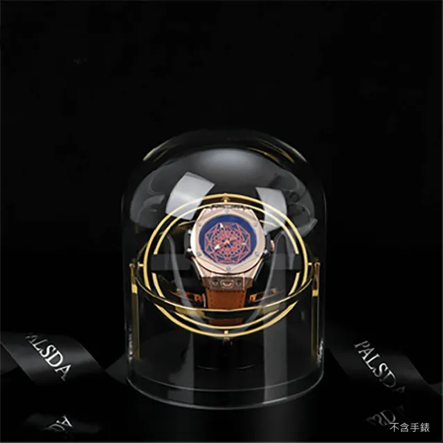 陀螺儀玻璃罩自動充電款上鍊機/搖錶器/機械錶盒(單只腕錶轉台-多色可選)