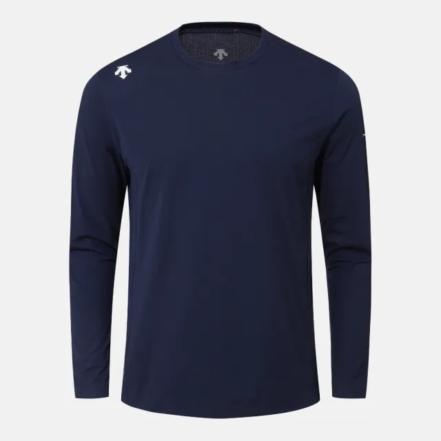 【DESCENTE】長袖上衣 男 快排 [TOUGH LIGHT] REGULAR FIT LONG SLEEVE T-SHIRT 藍 SR321TTL72-DDNV