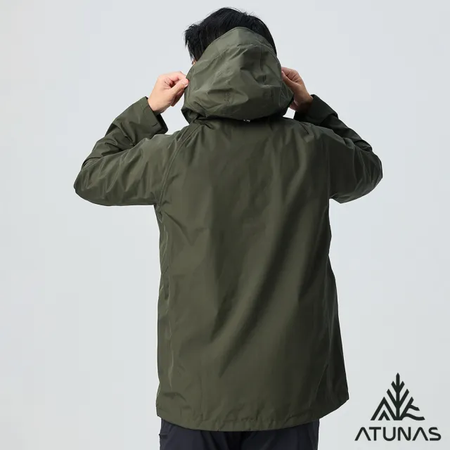 【ATUNAS 歐都納】男款綠森林透氣防水風衣外套(A1GAGZ01M橄綠/輕量耐磨/防風/登山露營)