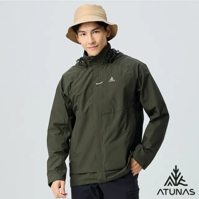 【ATUNAS 歐都納】男款綠森林透氣防水風衣外套(A1GAGZ01M橄綠/輕量耐磨/防風/登山露營)