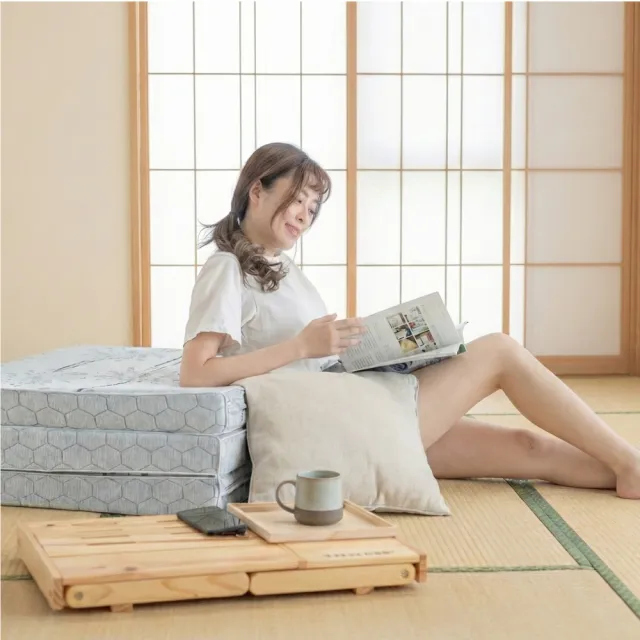 【迪奧斯】單人加大7.5cm舒柔表布抗菌全乳膠日式折疊床墊3.5x6.2尺(學生宿舍床墊 天然乳膠頂級款D95)