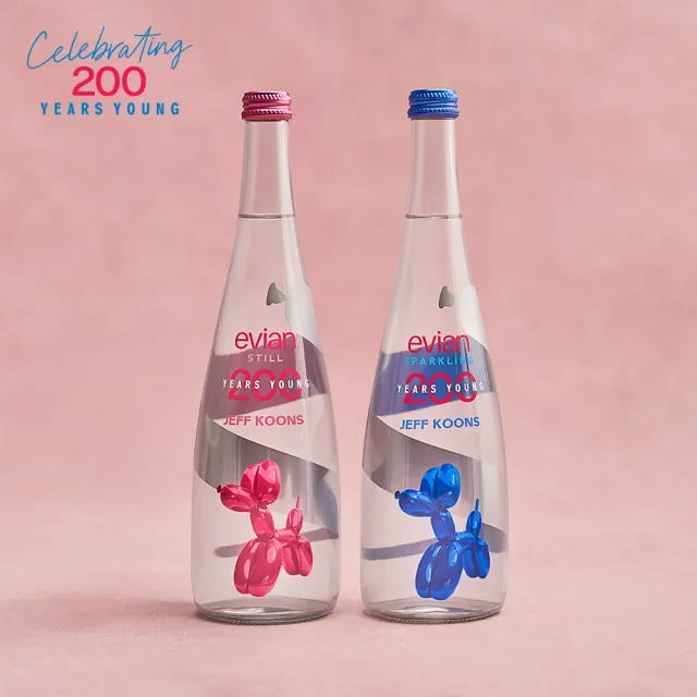 【Evian 依雲】官方直營 2026 evian X Jeff Koons 年度限量紀念瓶750ml(玻璃瓶/單瓶)