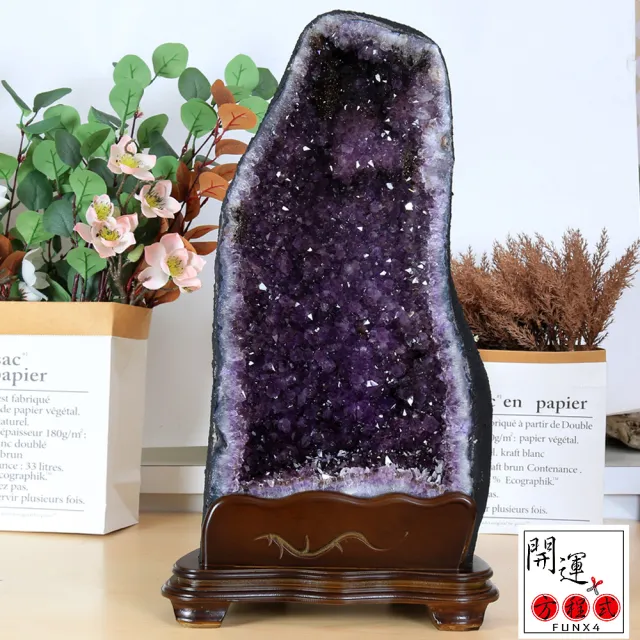 【開運方程式】巴西紫晶洞紫水晶洞滿礦紫鈦晶共生方解石片地晶花JU474(21.5kg招財風水開運擺設)