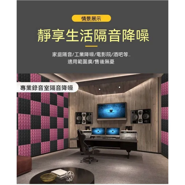 Lexiang樂享 隔音棉吸音棉 超強消音降噪 5cm厚十片裝 墻體自粘海綿貼 臥室家用隔音門貼