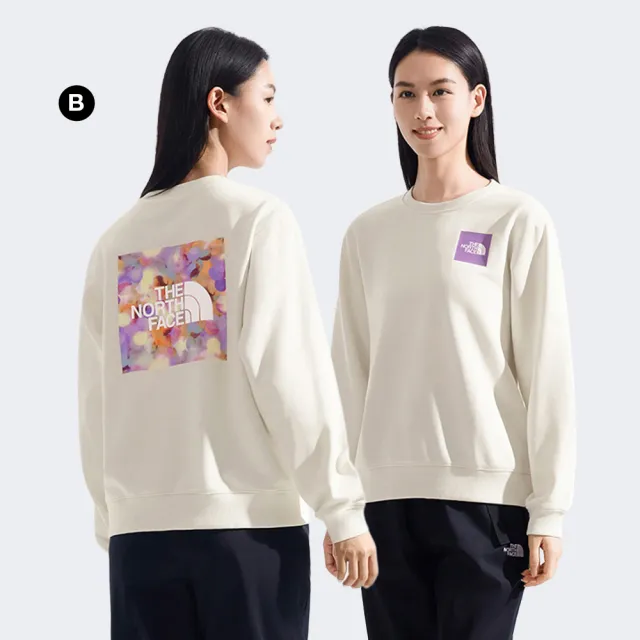 【The North Face】男女款LOGO印花長袖帽T/大學T (多色可選)