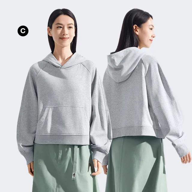 【The North Face】男女款LOGO印花長袖帽T/大學T (多色可選)