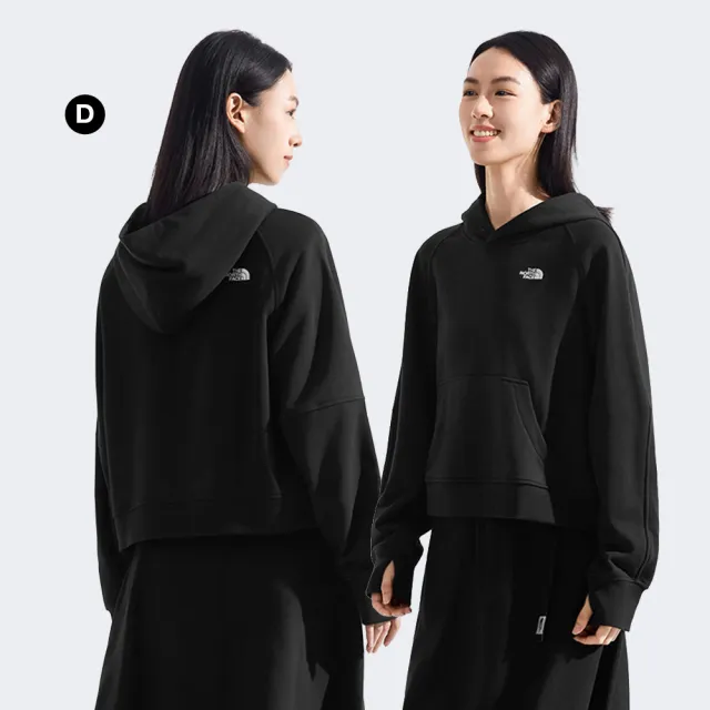 【The North Face】男女款LOGO印花長袖帽T/大學T (多色可選)