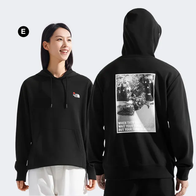 【The North Face】男女款LOGO印花長袖帽T/大學T (多色可選)
