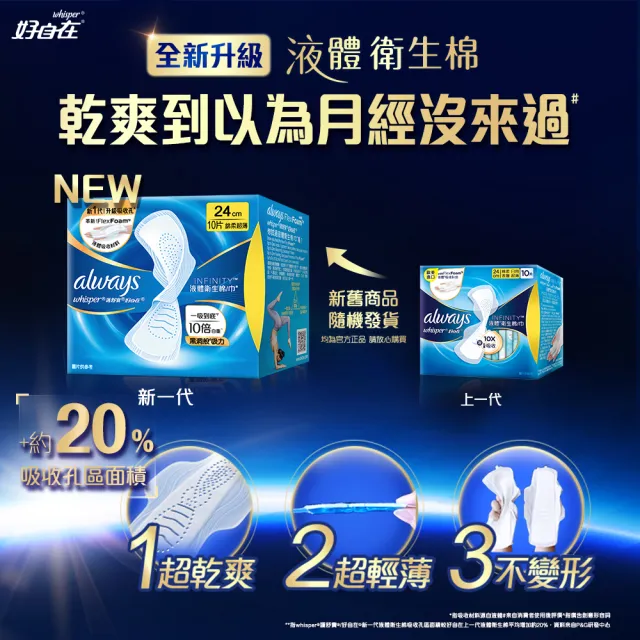 【好自在】全新升級液體衛生棉囤貨組159-171片(24/27/29.5/34cm基礎款+24/27/31.7cm清新淨味款)