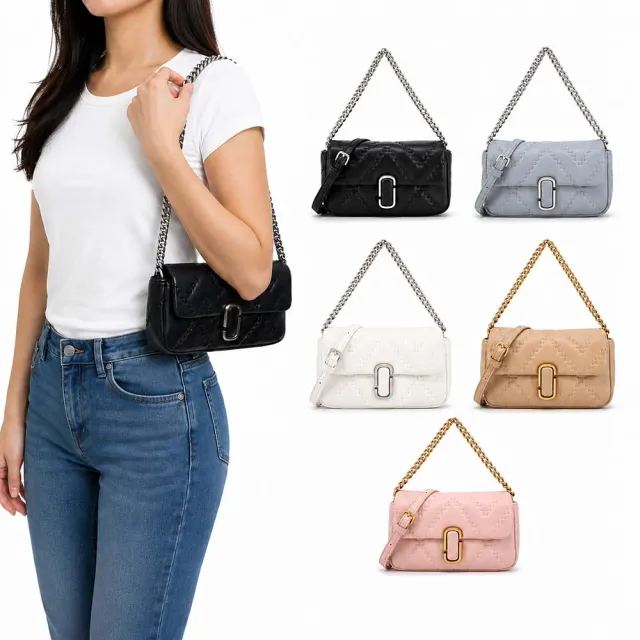 【MARC JACOBS】THE J MARC MINI小羊皮絎縫鏈袋兩用包(迷你/多色選)