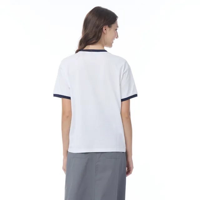 【NAUTICA】官方旗艦 女裝 立體刺繡純棉短袖T恤(白色)