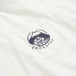 【EDOKATSU 江戶勝】男裝 經典富士山口袋短袖T恤(米白色)