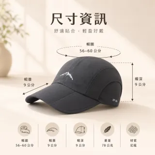 【EMMA SUE】可折疊 三折帽子 登山 遮陽 男女適用 釣魚 棒球帽 鴨舌帽