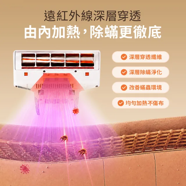 【UWANT】遠紅外線防纏繞靜電雙杯智能超聲波吸塵除螨機(18Kpa吸力/霧化香氛/萬次五區拍打/原廠公司貨)