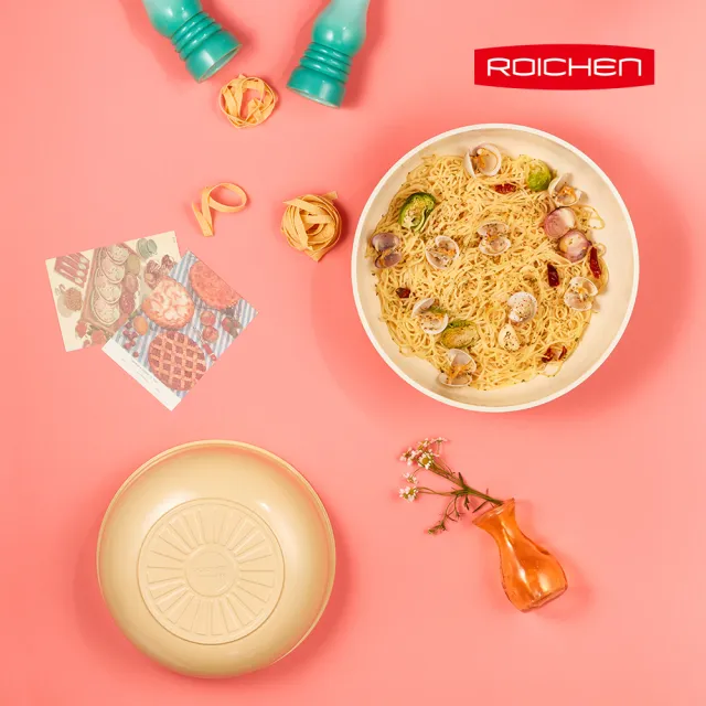 【Roichen】韓國製 24cm深炒鍋+可拆把手(IH爐 全火源適用 露營 輕量鍋陶瓷塗層不沾鍋)