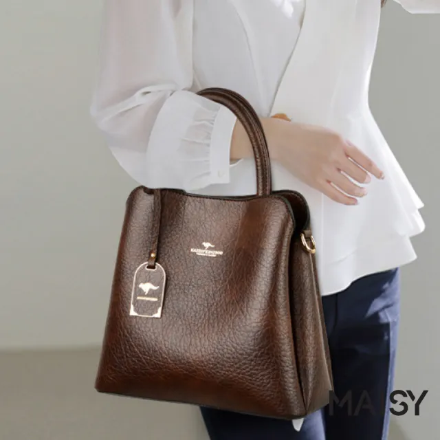 【MAISY】輕奢簡約質感荔枝紋大容量單肩包 斜跨包 手提包(淺灰色 / 卡其色 / 棕色 / 黑色)