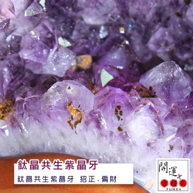 【開運方程式】巴西紫晶洞紫水晶洞綠幽靈鈦晶共生異相瑪瑙邊JU424(18.45kg風水招財開運擺設)