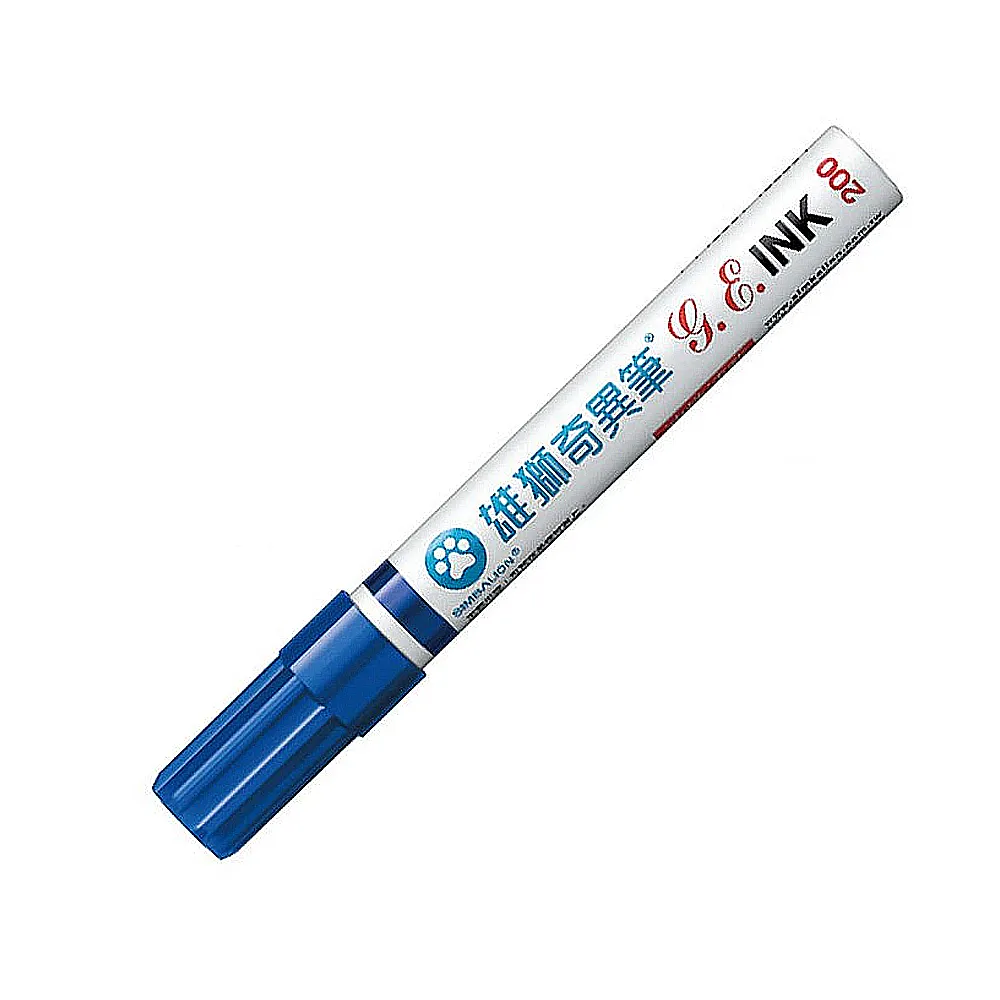 【SIMBALION 雄獅文具】NO.200油性速乾奇異筆 藍色(5入1包)