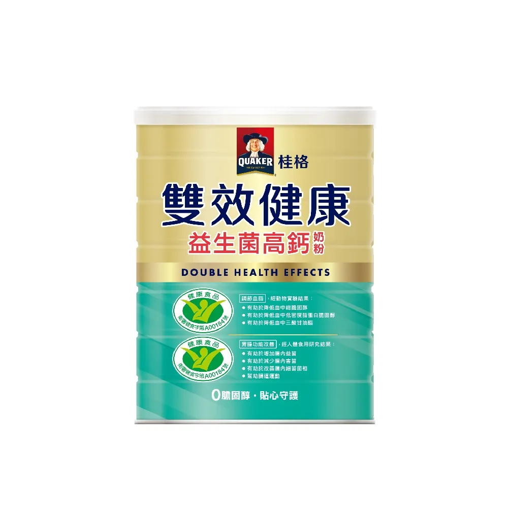 【QUAKER 桂格】雙效健康益生菌高鈣奶粉1500gX1罐