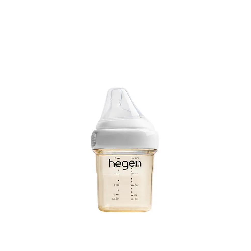 【hegen】總代理｜PCTO™金色奇蹟PPSU多功能方圓型寬口奶瓶 150ml(象牙白)
