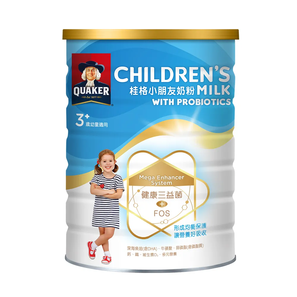 【QUAKER 桂格】三益菌小朋友奶粉 1500g*2罐(4號 3-10歲幼童適用)