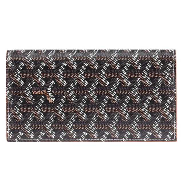 【GOYARD 高雅德】Saint-Lambert Goyardine 品牌標誌印花對折多卡長夾(棕咖)