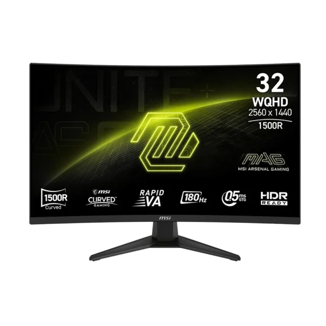 【MSI 微星】無線鍵鼠組★MAG 321CQF E18 32型 VA 180Hz 2K 曲面電競螢幕(1500R/AdaptiveSync/HDR)