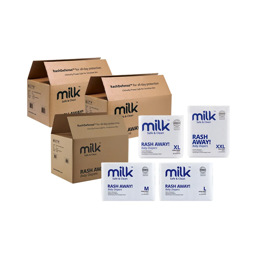 【milk】鎖水芯牛奶尿布 褲型 M-XXL-多款任選(3箱組)