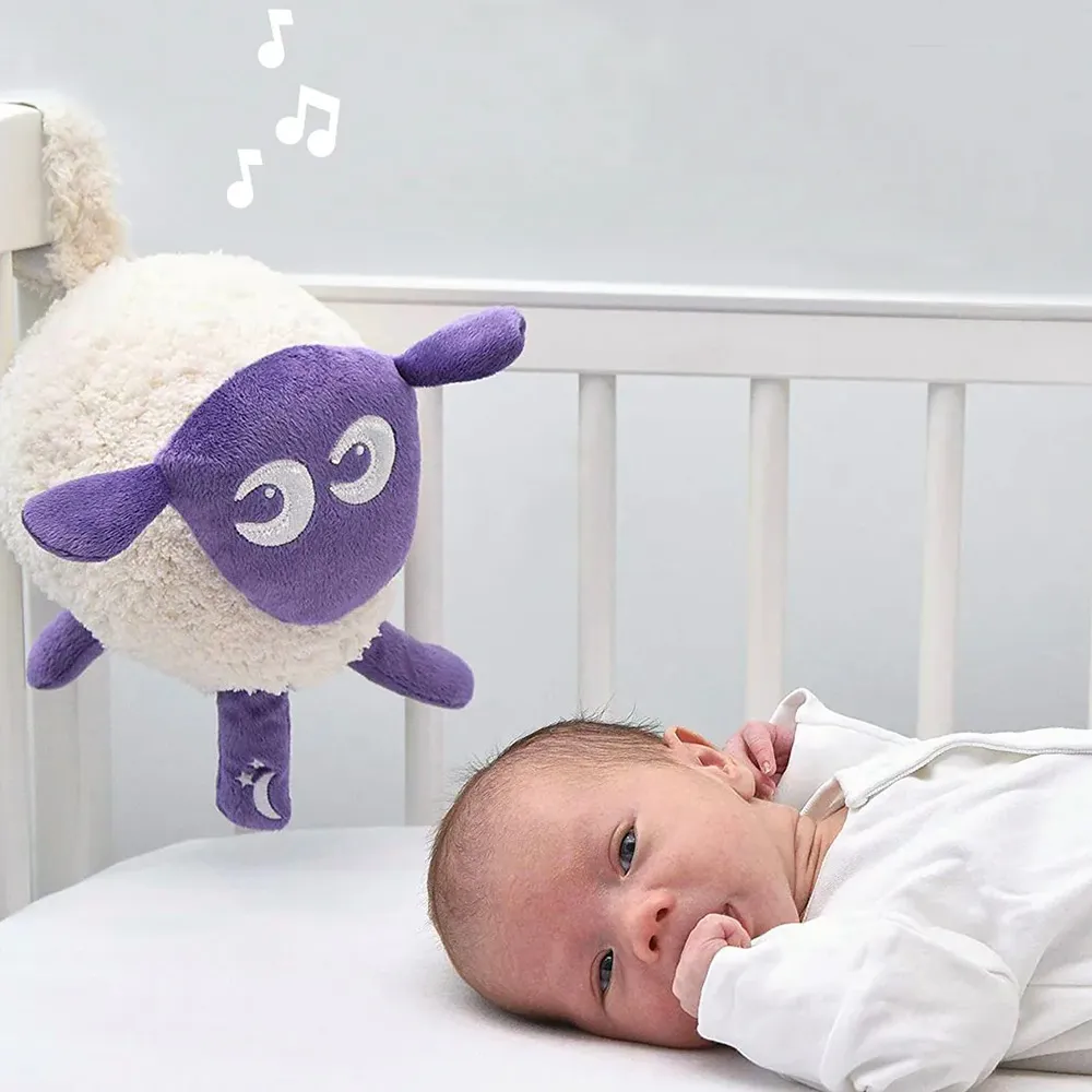 【Sweet Dreamers】甜夢綿羊 Ewan 寶寶睡眠白噪音安撫玩偶 娃娃 哭聲偵測感應(頂級款2.0-紫 5種安撫音樂)