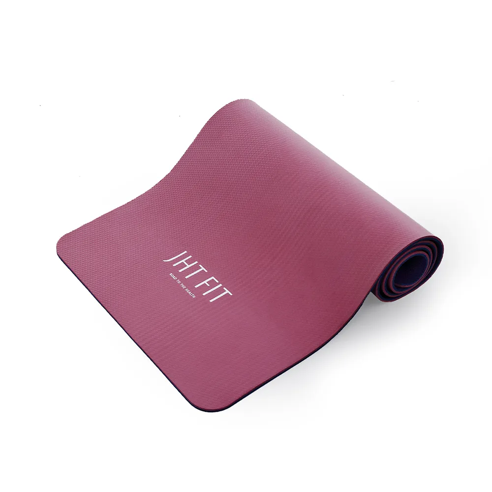 【JHT】NBR雙色環保8mm瑜珈墊 K-612(台灣製/附贈收納綁帶/美型雙色)