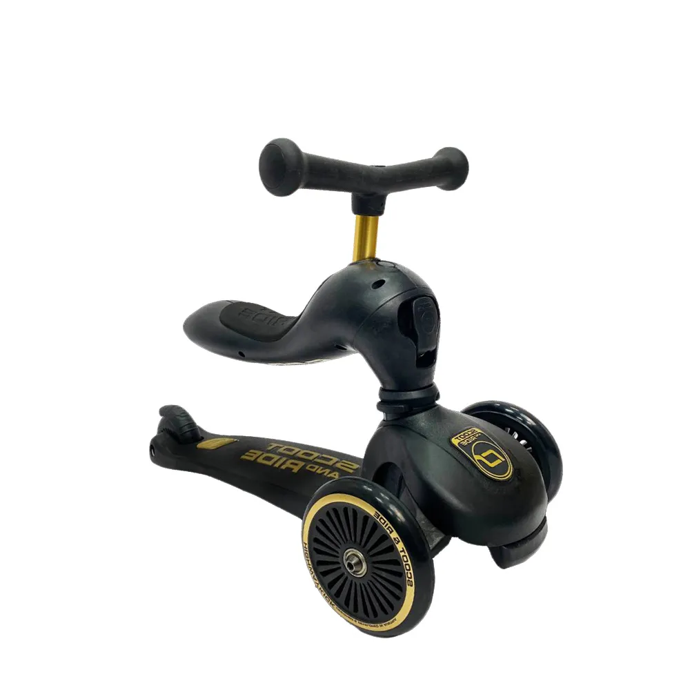 【Scoot&Ride】Kick1 Cool飛滑步車/滑板車-黑金(奧地利滑步車 平衡車 嚕嚕車 學步車)