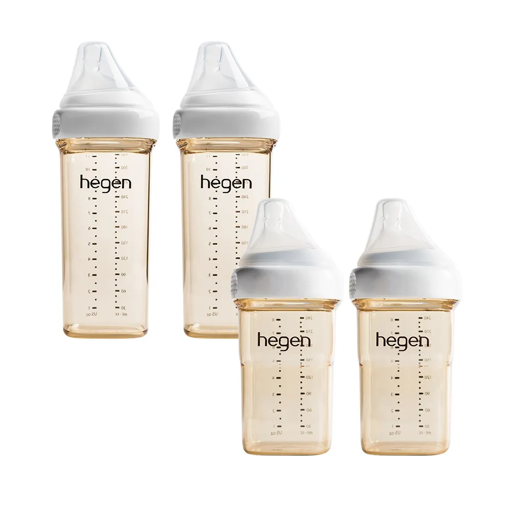 【hegen】總代理｜換瓶成長組(240ml雙瓶+330ml雙瓶)_白