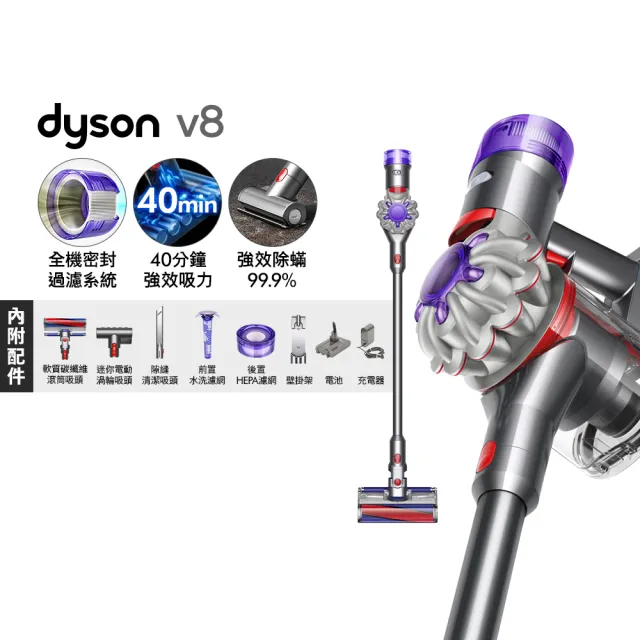 【dyson 戴森】V8 SV25 新一代無線吸塵器(經典款)
