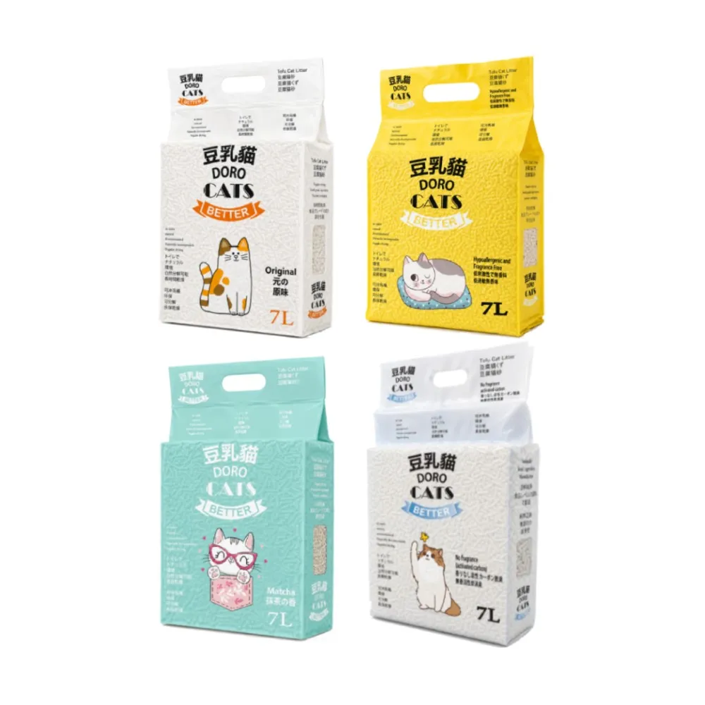 【DORO CATS 豆乳貓】豆腐貓砂7L-6入(豆腐砂、貓砂、環保貓砂)